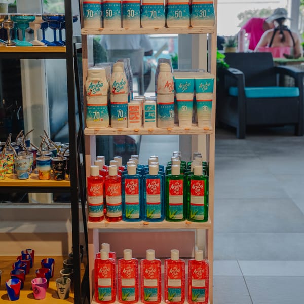 Aruba Sun sunscreen display