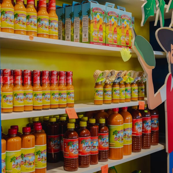 Hot Delight hot sauces display